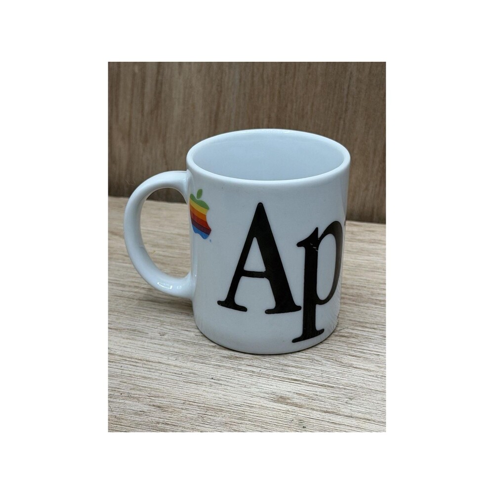 Vintage Ceramic Apple Computer - Steve Jobs - Rainbow Logo - Coffee Cup/Mug